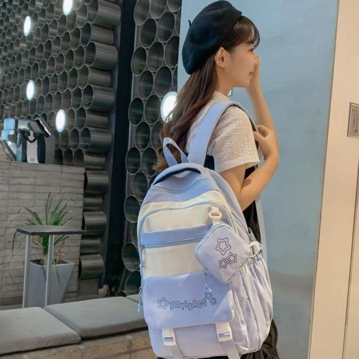 バックパック 通学 キャンパスライフ 星型ワッペン リュック