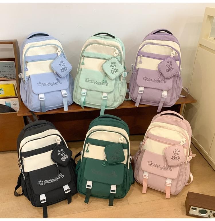 バックパック 通学 キャンパスライフ 星型ワッペン リュック