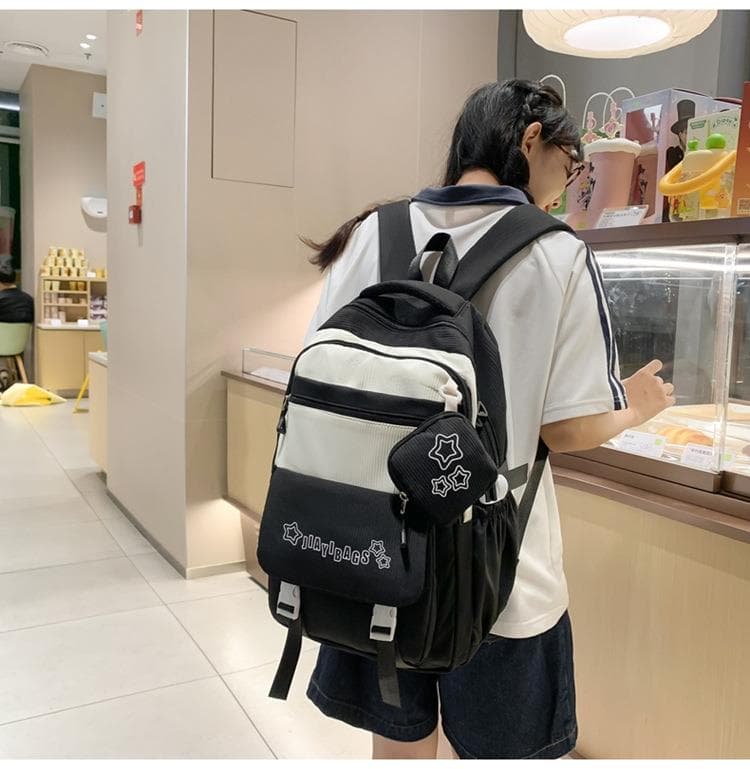 バックパック 通学 キャンパスライフ 星型ワッペン リュック