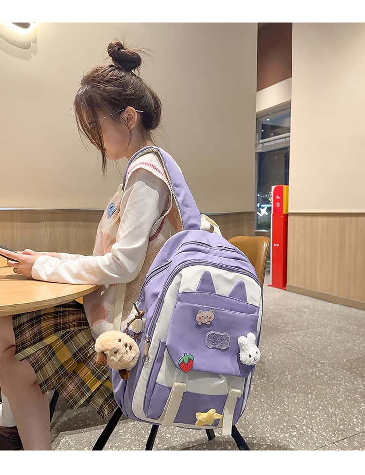 バックパック 通学 うさ耳ポイント かわいい学生リュック