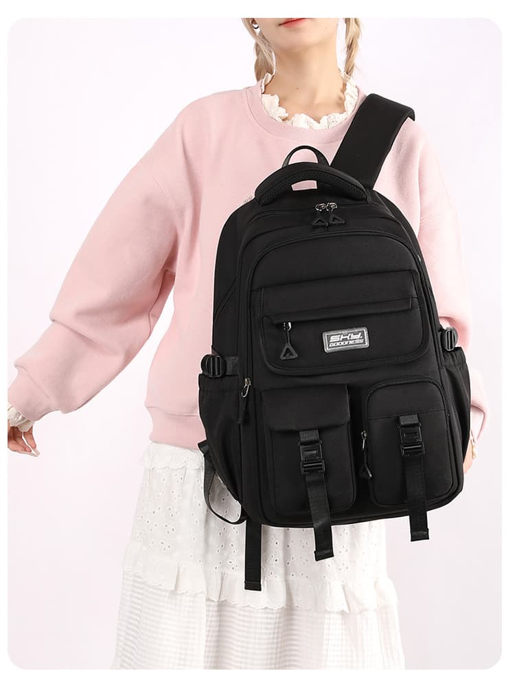 バックパック 通学 多機能ポケット付き学生リュック