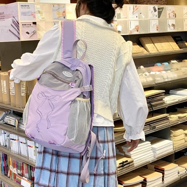 バックパック 通学 リボン飾り学生リュック