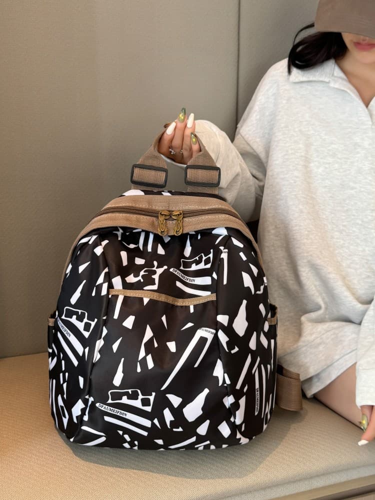 バックパック モダン幾何学柄 軽量旅バック
