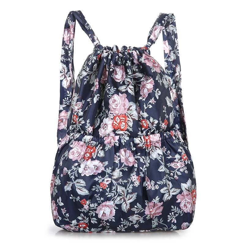 バックパック 花柄巾着型リュック