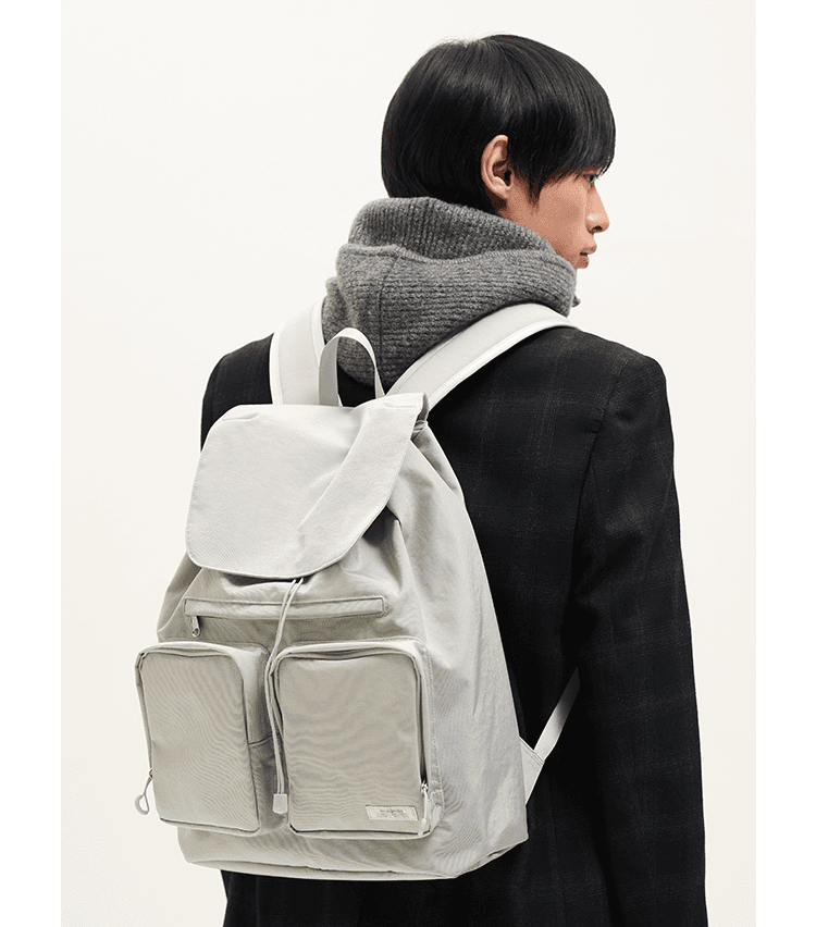 バックパック 多機能フラップ式キャンバスリュック